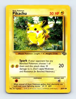 Pikachu 60/64 Jungle Non Holo Pokemon Card LP - Image 1