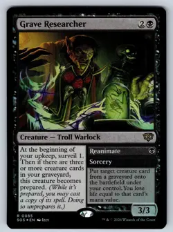 Grave Researcher 85 Rare Secrets of Strixhaven Magic: The Gathering Foil LP - Image 1