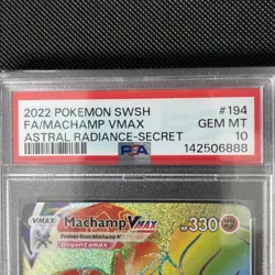 Pokemon SWSH Astral Radiance Machamp VMAX Rainbow Rare Secret 194/189 PSA 10 - Image 3