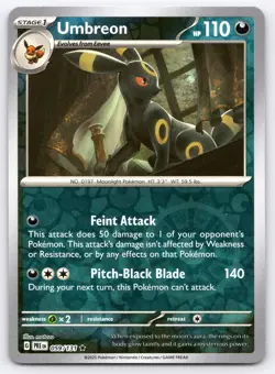 Umbreon 059/131 Prismatic Evolutions Reverse Holo Pokemon NM - Image 1