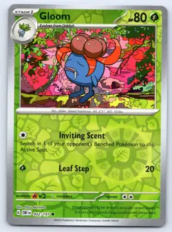 Gloom 002/197 Obsidian Flames Reverse Holo Pokemon NM - Image 1