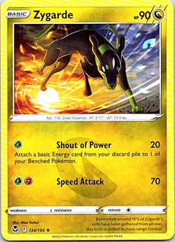 Zygarde 134/195 Pokemon Silver Tempest Regular Light Play - Image 1