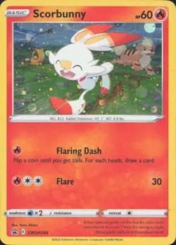 Scorbunny (Cosmos Holo) SWSH244 Holo Promo Sword & Shield Promo Pokemon LP - Image 1