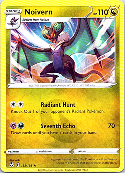 Noivern 133/195 Pokemon Silver Tempest Regular Light Play - Image 1
