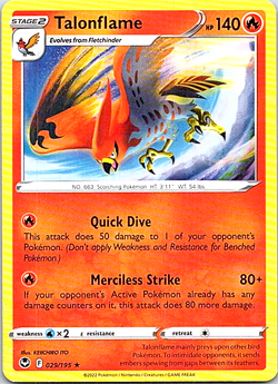 Talonflame 029/195 Pokemon Silver Tempest Regular Light Play - Image 1