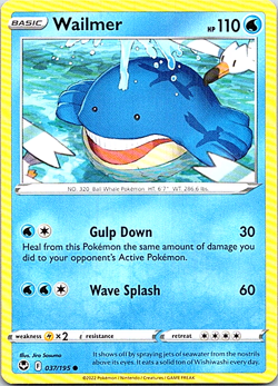 Wailmer 037/195 Pokemon Silver Tempest Regular Light Play - Image 1