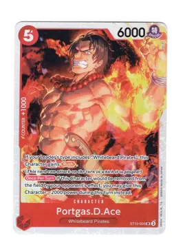 Portgas D Ace ST15-005 SR ONE PIECE Tcg Card Game NM RED Starter Deck 15 - Image 2