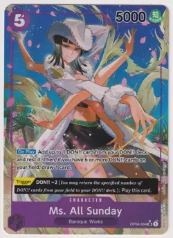 Ms. All Sunday OP04-064 V2 Alt Art NM One Piece TCG English - Image 1