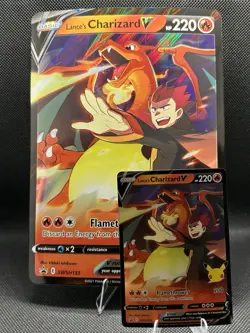 JUMBO/REGULAR Combo Lance’s Charizard V Card SWSH133- Celebrations - Image 1
