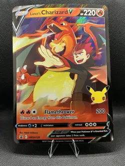 JUMBO/REGULAR Combo Lance’s Charizard V Card SWSH133- Celebrations - Image 2