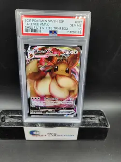 2021 POKEMON SWSH 087 EEVEE VMAX SHINING FATES BLACK STAR PROMO FULL ART/ETB - Image 1