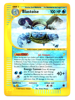 Blastoise 37/165 Reverse Holo- 2002 Expedition Base Set- Pokemon - LP Light Play - Image 1