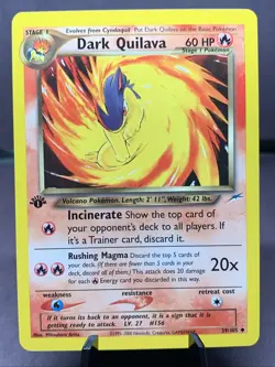 Pokemon TCG 1st Edition Dark Quilava 39/105 Neo Genesis Non Holo VTG WOTC LP+ - Image 1