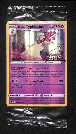 Hisuian Typhlosion 52/189 Astral Radiance Stamped Promo Card TCG 2022 Sealed - Image 1