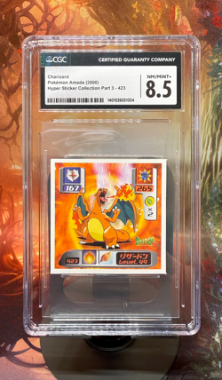 Charizard Pokemon Amada Hyper Sticker Collection Part 3 #423 (2000) JP CGC 8.5 - Image 1