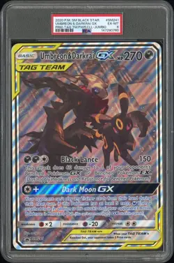 2020 POKEMON SM BLACK STAR PROMO #SM241 UMBREON & DARKRAI GX PSA 6 - Image 1