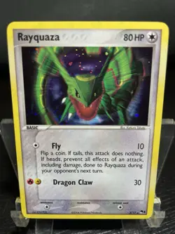 Rayquaza 3/17 Holo LP Pokemon Card POP Series 1 Vintage - Image 1