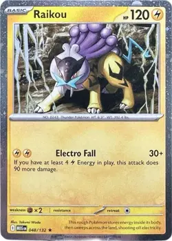 Raikou - (Cosmos Holo) 048/132 Holo ME01: Mega Evolution NM Pokemon TCG - Image 1