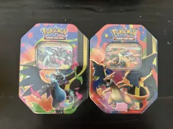 Pokemon TCG Mega Charizard EX Tin (Set of 2 Tins) - NEW and SEALED - Image 1