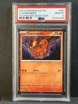 PSA 10 CHARMANDER #047 Double Swirl 2023 Pokemon 151 Poster Coll. Promo SVP BSP - Image 2