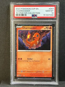 PSA 10 CHARMANDER #047 Double Swirl 2023 Pokemon 151 Poster Coll. Promo SVP BSP - Image 3