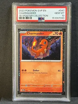 PSA 10 CHARMANDER #047 Double Swirl 2023 Pokemon 151 Poster Coll. Promo SVP BSP - Image 5