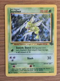 Scyther 26/64 Pokemon TCG Jungle Set (1999) non-HOLO Rare - Image 1