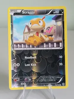 Pokemon Card, Scraggy Reverse Holo, Plasma Storm, 85/135, MINT - Image 1