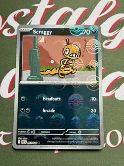 Pokemon Cards Scraggy 057/086 Reverse Holo POKE BALL SV: White Flare Common NM - Image 1