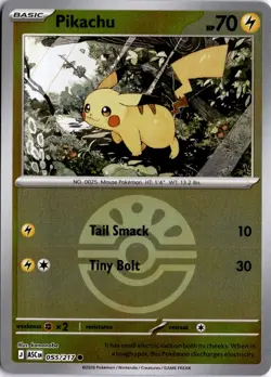 Pikachu (Friend Ball) 055/217 Reverse Holo ME: Ascended Heroes Pokemon Card TCG - Image 1