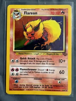 Pokemon TCG VINTAGE JUNGLE SET Eveelutions Jolteon, Flareon & Vaporeon Holos - Image 3