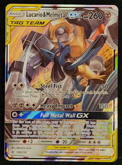 2019 Pokemon Unbroken Bonds Lucario & Melmetal GX #120/214 EX-NM - Image 1