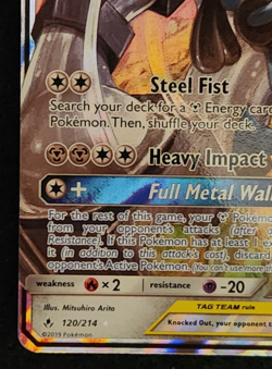 2019 Pokemon Unbroken Bonds Lucario & Melmetal GX #120/214 EX-NM - Image 5