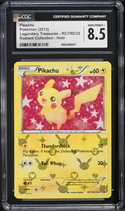 Pikachu 2013 Pokemon BW Legendary Treasures Radiant Collection Holo #RC7 CGC 8.5 - Image 1