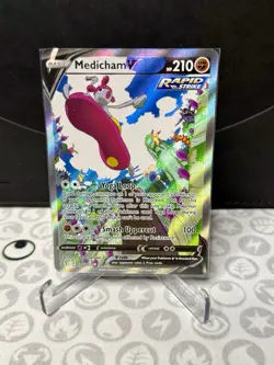 Pokemon TCG Medicham V (Alternate Full Art) 186/203 SWSH07: Evolving Skies NM - Image 1