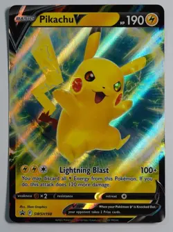 Pikachu V SWSH198 Holo Promo Sword & Shield Promo Pokemon NM - Image 1