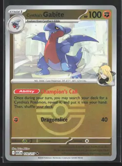 110/217 Cynthia's Gabite - Ascended Heroes - Reverse Holo Poke Ball NM Pokemon - Image 1