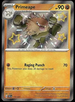 Primeape 170/091 Shiny Rare Paldean Fates Pokemon Near Mint - Image 1