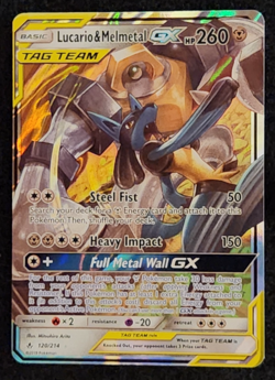 2019 Pokemon Unbroken Bonds Lucario & Melmetal GX #120/214 EX-NM - Image 1