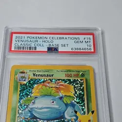 Pokemon TCG Venusaur 15/102 Celebrations Classic Collection Holo PSA 10 2021 - Image 2