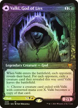 x2 NM+ FOIL MTG Valki, God of Lies / Tibalt, Cosmic Impostor & Emblem Magic Card - Image 3