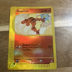 Growlithe 51/147 Aquapolis Reverse Holo LP/MP Pokemon Card - Image 1