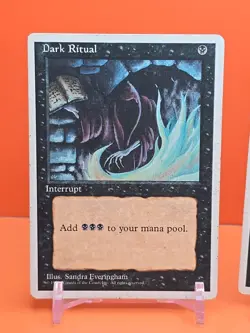 ⚫⚫⚫ (2) 1995 Magic The Gathering DARK RITUAL 4TH EDITION HEAVY PLAYED ⚫⚫⚫ - Image 2