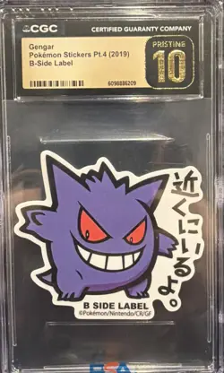 CGC 10 Pristine Gengar B-Side Label Pokemon Stickers Part 4 2019 - Image 1