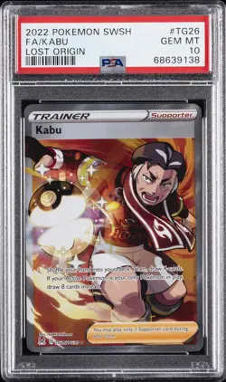 2022 POKEMON SWORD & SHIELD LOST ORIGIN #TG26 FULL ART/KABU PSA 10 - Image 1