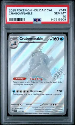 2025 POKEMON HOLIDAY CALENDAR #149 CRABOMINABLE PSA 10 - Image 1