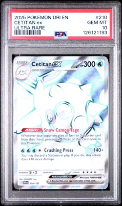2025 POKEMON DRI EN-DESTINED RIVALS ULTRA RARE #210 CETITAN EX PSA 10 - Image 1