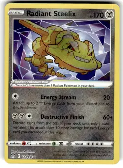 2022 Pokemon Lost Origin Radiant Steelix #124/196 - Image 1