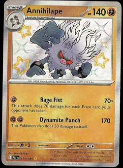 Annihilape 171/091 Shiny Rare Paldean Fates Pokemon Near Mint - Image 1