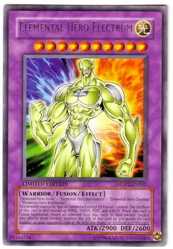 YUGIOH • Elemental Hero Electrum MDP2-EN001 CARTA RARA PROMO RARITY NM - Image 1